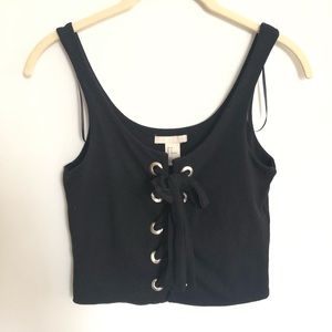 H&M lace up crop top
